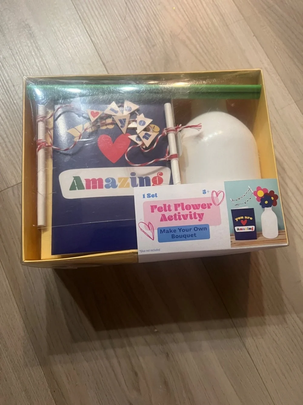 Felt flower craft kit You Are Amazing Party White Vase NEW Target